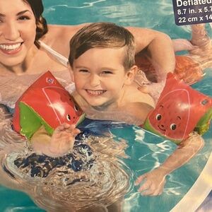 NEW Bright Red Watermelon Inflatable Arm Floaties – H2O Go! by Bestway 3-6yrs